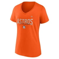 Женски фанатици брендирани со портокал Хјустон Астрос резултат од втората маица со V-вратот