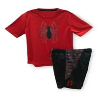 Графичка маица и шорцеви од Spiderman Boys, сет на облека со 2 парчиња, големини 4-12