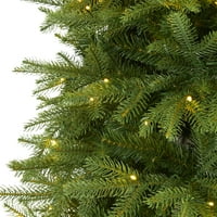Скоро природно чиста прелитна предводена зелена цветна ванкувер ела вештачка новогодишна елка, со гранки со свиоци 6,5 '