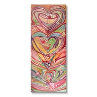 Живописни слоевити форми на срцеви апстрактни галерија за сликање завиткани од платно печатење wallидна уметност