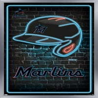 Мајами Марлинс - Постер за неонски кациги, 22.375 34