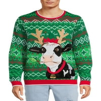 Време на одмор машка крава грда божиќен џемпер