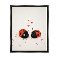 Stuple industries ladybugs срца на в Valentубените, празнична фотографија од црна пловила врамена уметничка печатена wallидна
