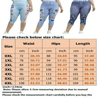 Пајл Жените Изгледаат Печатени Џеги Плус Големина Печатен Тексас Капри Со Висок Струк Лажни Фармерки Јога Панталони За Трчање