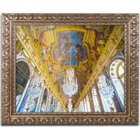 Трговска марка ликовна уметност Версајска сала на прозорци платно уметност од Јеил Гурни, златна украсна рамка