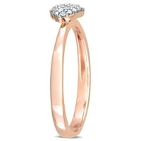 Miabella accentенски дијамантски акцент 14kt розово злато кластер срцев прстен