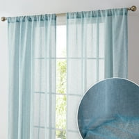 Zoey Fau Постелнина текстура полу чиста прозорец џеб густа завеса панели, панели