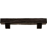 Ekena Millwork 6 H 10 D 72 W Riverwood Fau Wood Camply Mantel комплет со Ashford Corbels, Premium Mahogany