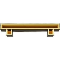 Ekena Millwork 6 H 8 D 48 W Rough Cedar Fau Wood Camplace Mantel Kit W alamo Corbels, природен пепел