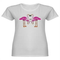 Светло Розова Фламинго Во Облик На Маица Жени-Слика Од Shutterstock, Женски Медиум