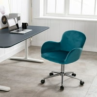 Стол за биро, модерна кадифена ткаенина канцеларија стол, кадифено вртење на школка за дневна соба модерна столица за рекреација