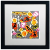 Трговска марка ликовна уметност Трик или третирање Канвас уметност од Лиза Пауел Браун, бела мат, црна рамка