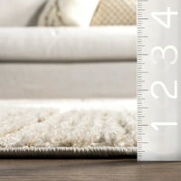 Нулум Шерли наречен килим со дијамантски тасели, 4 '6', беж