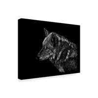 Заштитен знак Ликовна Уметност Волк На Црно Платнена Уметност Од Џералдин Аикман