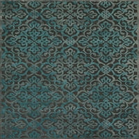 Demera lustrous viscose килим, геометриски цветни, сиви сини, 5ft-3in 7ft-6in