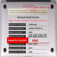 Каишек Тврд Случај Само За Macbook Pro S Модел А & А М1, Тип Ц Црвена серија 0515