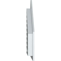 Ekena Millwork 24 W 20 H половина врв на врвот на левиот терен: Функционален, PVC Gable Vent W 1 4 рамка за рамна трим