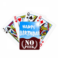 Среќен Роденден Сино Небо Облаци Ѕиркаат Покер Играње Карти Приватна Игра