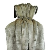 Tissavel Grey Fau Fur рачно изработено фрлано ќебе