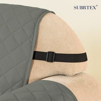 Subrte Реверзибилна тросед со ливче со ватиран капа на каучот, XL стол, светло сива боја