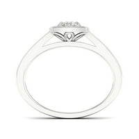1 4CT TDW Diamond S Sterling Silver Cluster Halo Bridal Ring Set