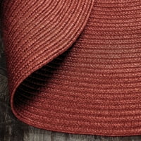Впечатоци Пармиџанино Солидна Овална Плетенка Внатрешна Надворешна Површина Килим 5 '8', Бургундија