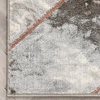Добро ткаен Фермонт Арло модерна мозаик сива руменило 7'10 9'10 килим за подрачје на глам