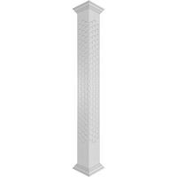Ekena Millwork 10 W 8'H Craftsman Classic Square Non-Tapered Westmore Fretwork Column W Crown Capital & Crown Base