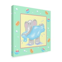 Трговска марка ликовна уметност „Бебе слон бања IV“ платно уметност од adeејд Рејнолдс
