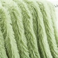 Уникатни поволни цени бушаво крзно од крзно декоративно ќебе бледо зелено полно