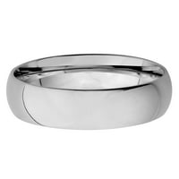 Крајбрежен накит од не'рѓосувачки челик полиран куполен венчален прстен