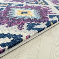 Обединети ткајачи Каледонија Вила Преоден геометриски тркач килим, слива, 2'7 7'2