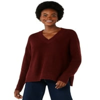 Бесплатно склопување женски џемпер со врат V-врат