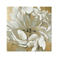 СТУПЕЛ ИНДУСТРИИ Апстрактна бела магнолија цвет со цвеќиња над злато, 24, дизајн од Керол Робинсон