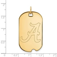 Цврсто стерлинг сребро со златен тон на Универзитетот во Алабама, голема ознака за кучиња