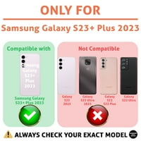 Talkzasy Тенок телефонски случај компатибилен за Samsung Galaxy S23+ Plus, Печатење на зелени ленти, заштитник на екранот со