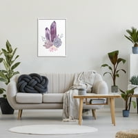 Sumpell Industries Succulent Crystal Flower Purple Blue Adquolor Painting Graphic Art Rramed Art Print Wall Art, 24x30, од ​​Ziwei