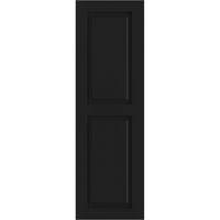 Ekena Millwork 18 W 35 H TRUE FIT PVC два еднакви подигнати панели ролетни, црна