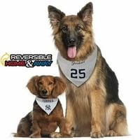 Миленичиња Прва MLBPA Gleyber Torres Reversible Dog Bandana - лиценцирана, реверзибилна миленичиња бандана - еднострана бандана