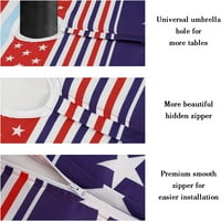 4 јули Чаршав Меморијален Ден Патриотски Ткаенини За Маса Водоотпорна Крпа За Маса Со Американско Знаме Со Дупка За Чадор За