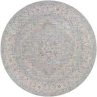 Уметнички ткајачи тркалезна медалјон Традиционална област килим, сива, 94 94