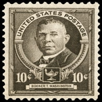 Букер Т. Вашингтон Н . Американски Едукатор. Комеморативна Поштенска Марка на САД, 1940 година. Постер Печатење од
