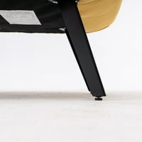 Аукфа модерен стил Чаир, мек кадифено материјал со голема ширина на акцент, стол за слободно време, ТВ стол, стол за спални