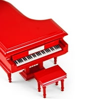 Софистицирана Нота Минијатурен Музички Високо-Сјаен Противпожарен Мотор Црвено Големо Пијано Со Клупа Каде Што Припаѓаме-ШВАЈЦАРИЈА