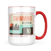 Неонблонд САД РЕКИ Пливање Река - њу Џерси кригла подарок за љубителите На Кафе Чај