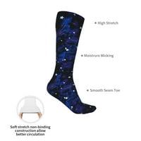 Галакси Ѕвезди Магија Сјај Во Темно Колено Високи Чорапи Топло За Вауен Мажи Антислип Зимски Задебелени Чорапи За Подароци За Спортски Патувања