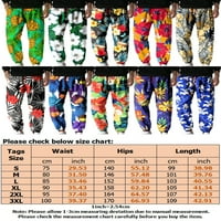 Ниуер Менс Цветни Печатени Деветти Панталони Обични Врвки За Влечење Еластични Панталони За Џогер За Половината Празнични Летни