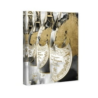 Пијалоци и духови на Wynwood Studio и Spirits Wall Art Canvas Prints „Златен шампањски празник“ шампањ - злато, бело