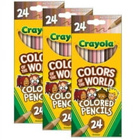 Crayola бои на светски обоени моливи за одделение плус, разновидна боја на - по пакет
