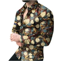 Вивианио hd mens со долг ракав врвови за чистење на машки пролетни и есенски модни печати кардиган со долги ракави за блузи,